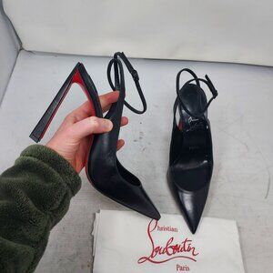 Christian Louboutin Black Strappy Condora Leather Heel Shoe